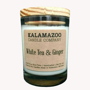 Kalamazoo Jar Candle USA White Tea Ginger Natural Soy Candle 10 oz
